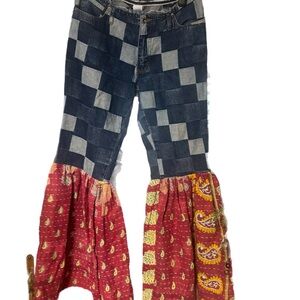 Patchwork Flare & Wide Leg Jeans